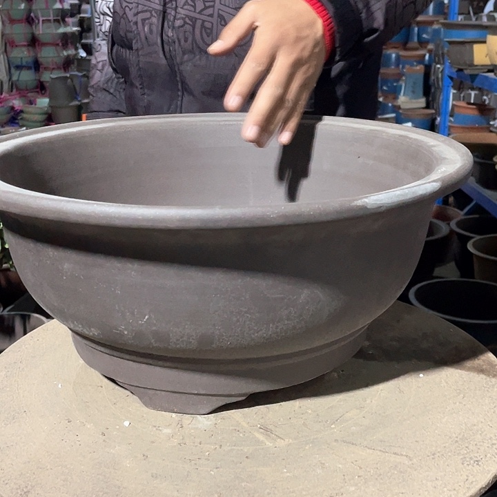 紫砂40黑色大碗盆