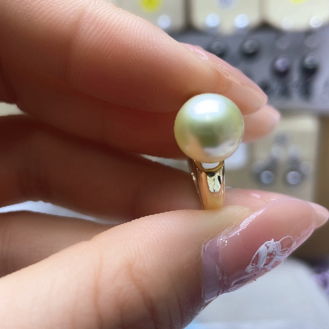 海水珍珠戒指银S925镶嵌