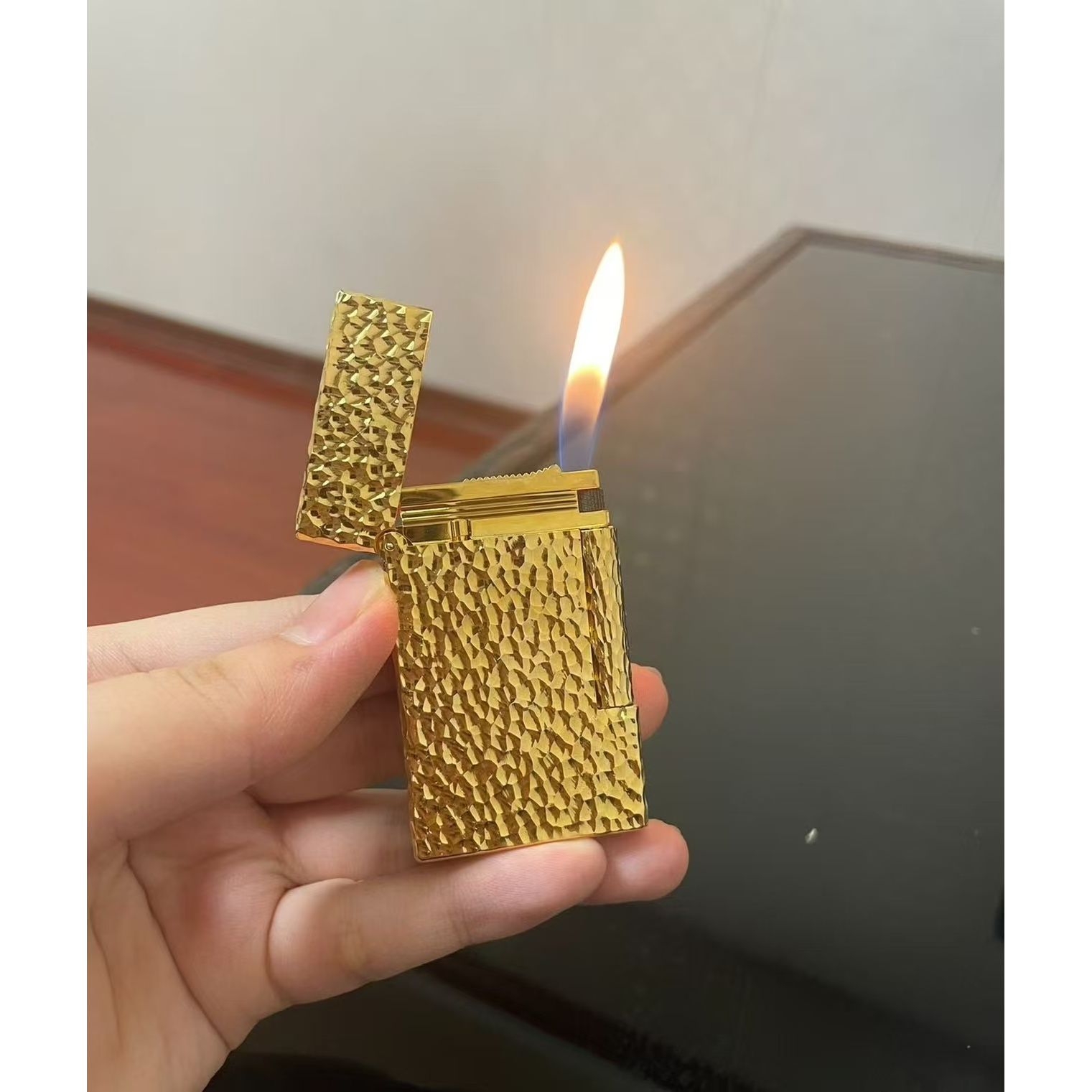 陨石坑法国高端系列打火机火焰朗声纯铜创意打火机