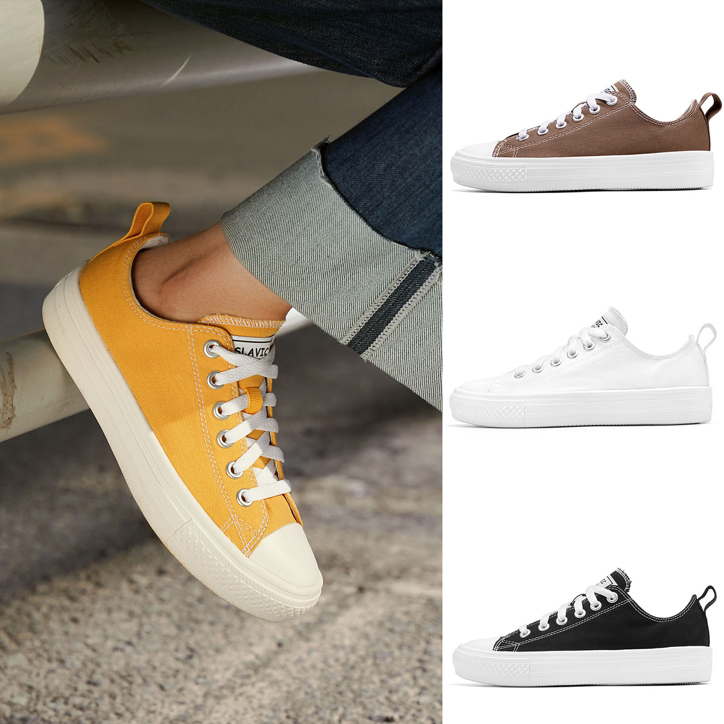 Slavic厚底超轻帆布鞋情侣百搭低帮ins学生爆款2025新款鞋子运动