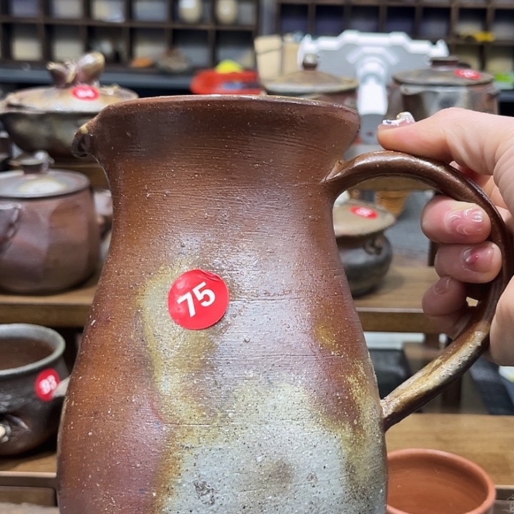 拥***化把手微窑纹茶具茶具了茶具