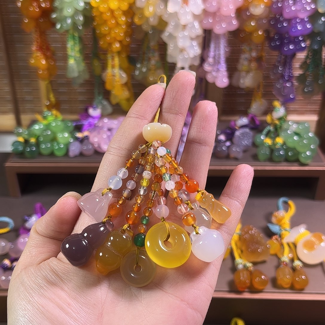 糖***骨玛瑙/玉髓未镶嵌车挂福利款手机链