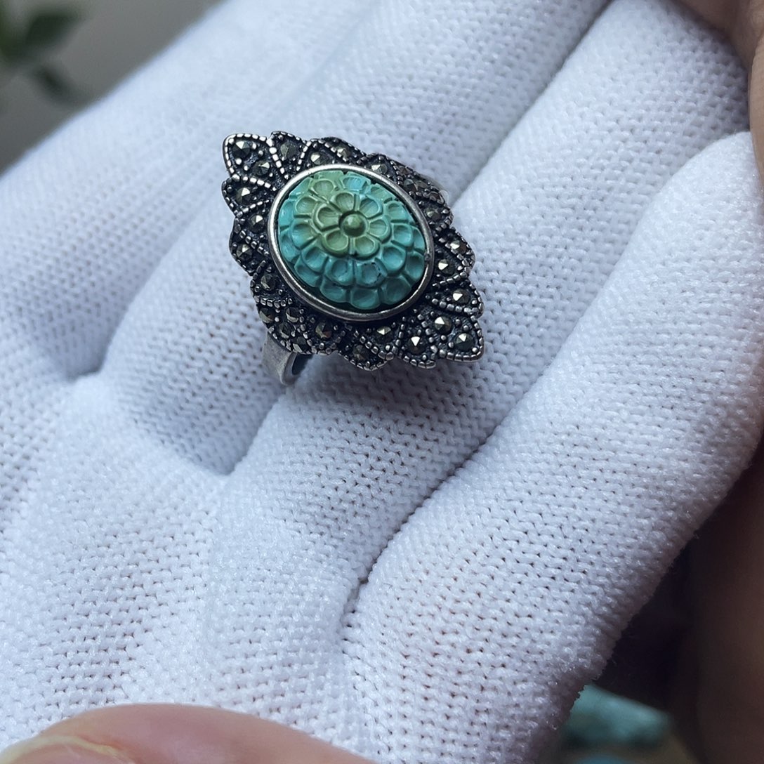 绿松石银S925镶嵌珠宝奇石