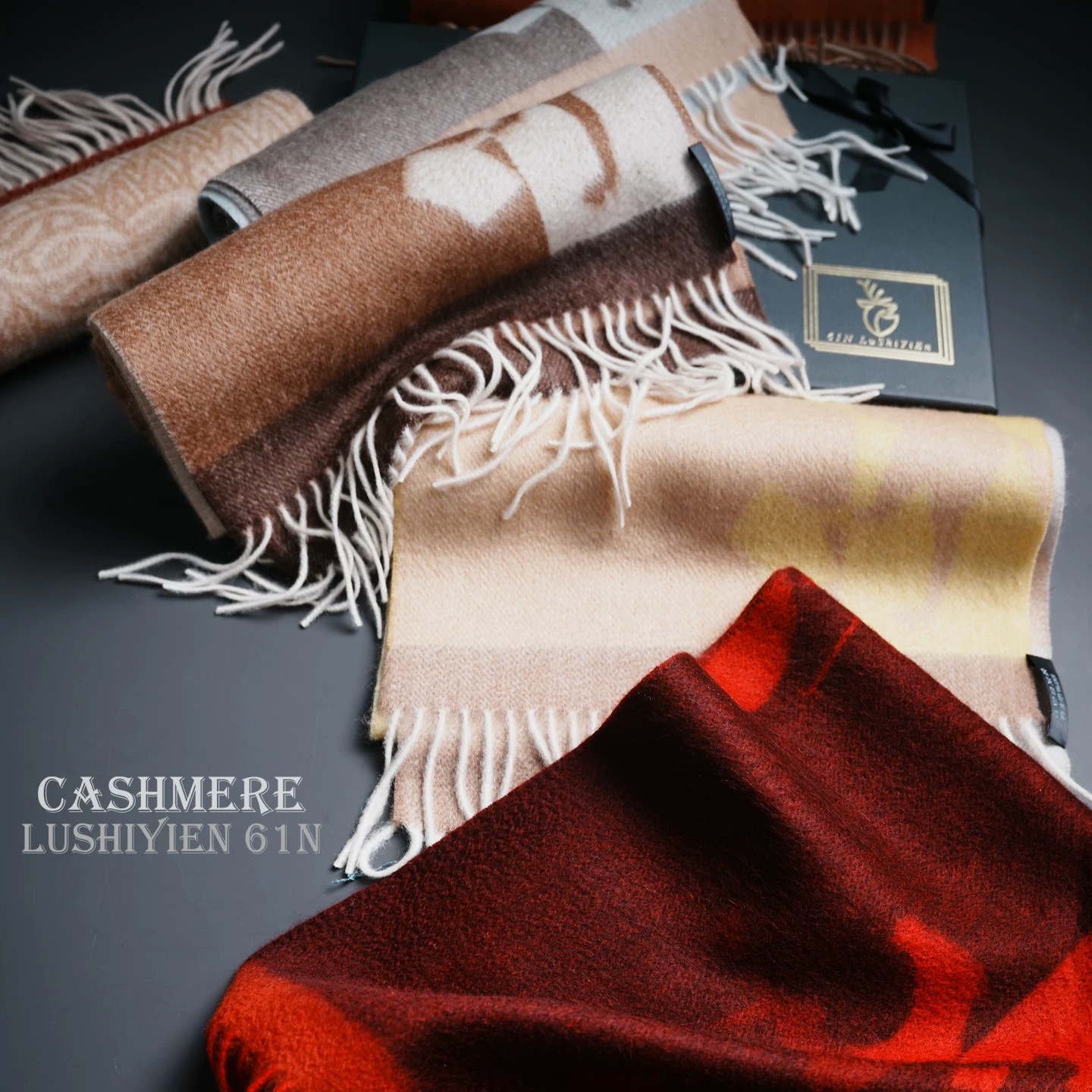 享晴 平替10000+品质 重磅刺绣提花纯羊绒围巾那女通用冬季保暖