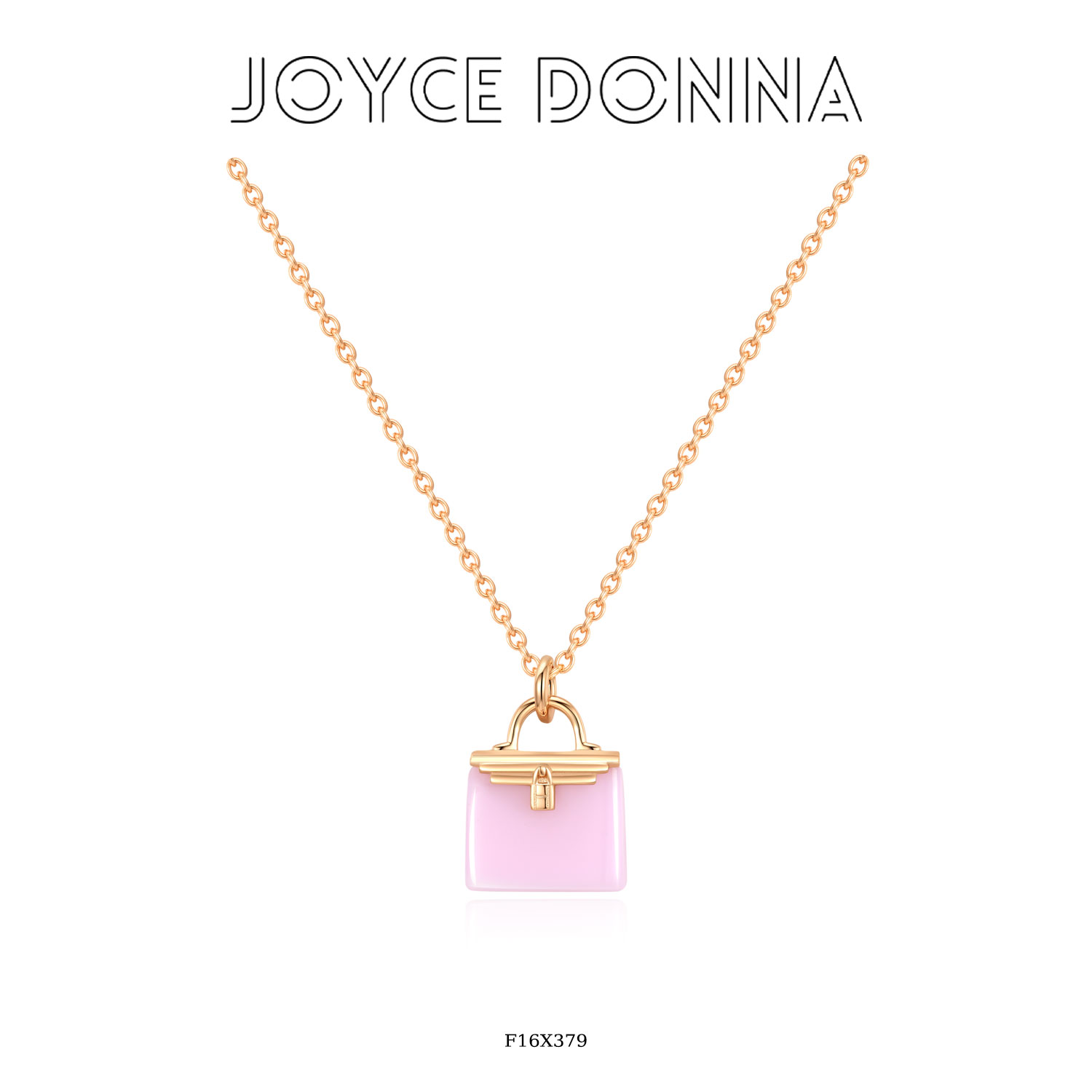 镀K金【凯莉包】法式气质高级粉色包包项链 F16X379