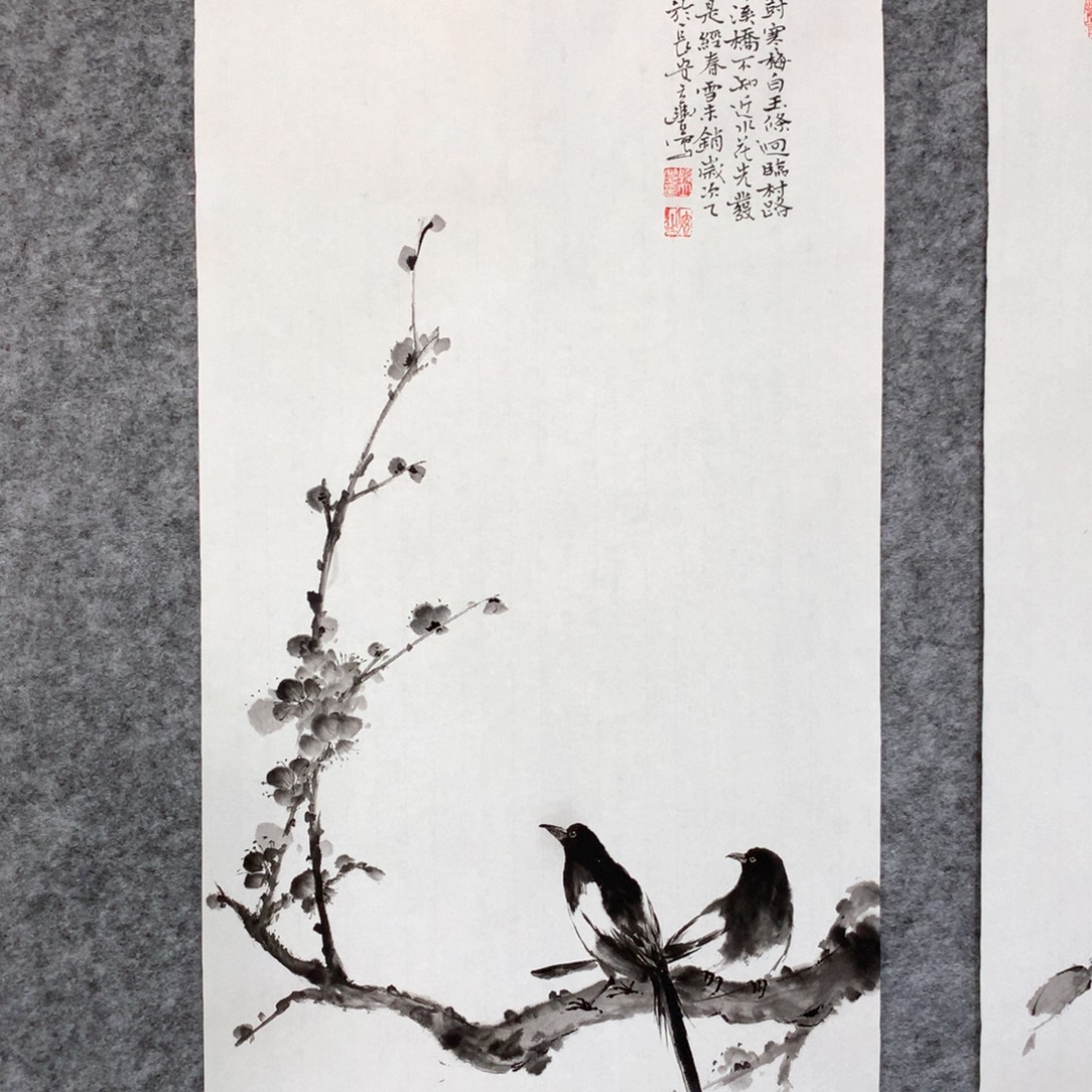 国画花鸟作品写意