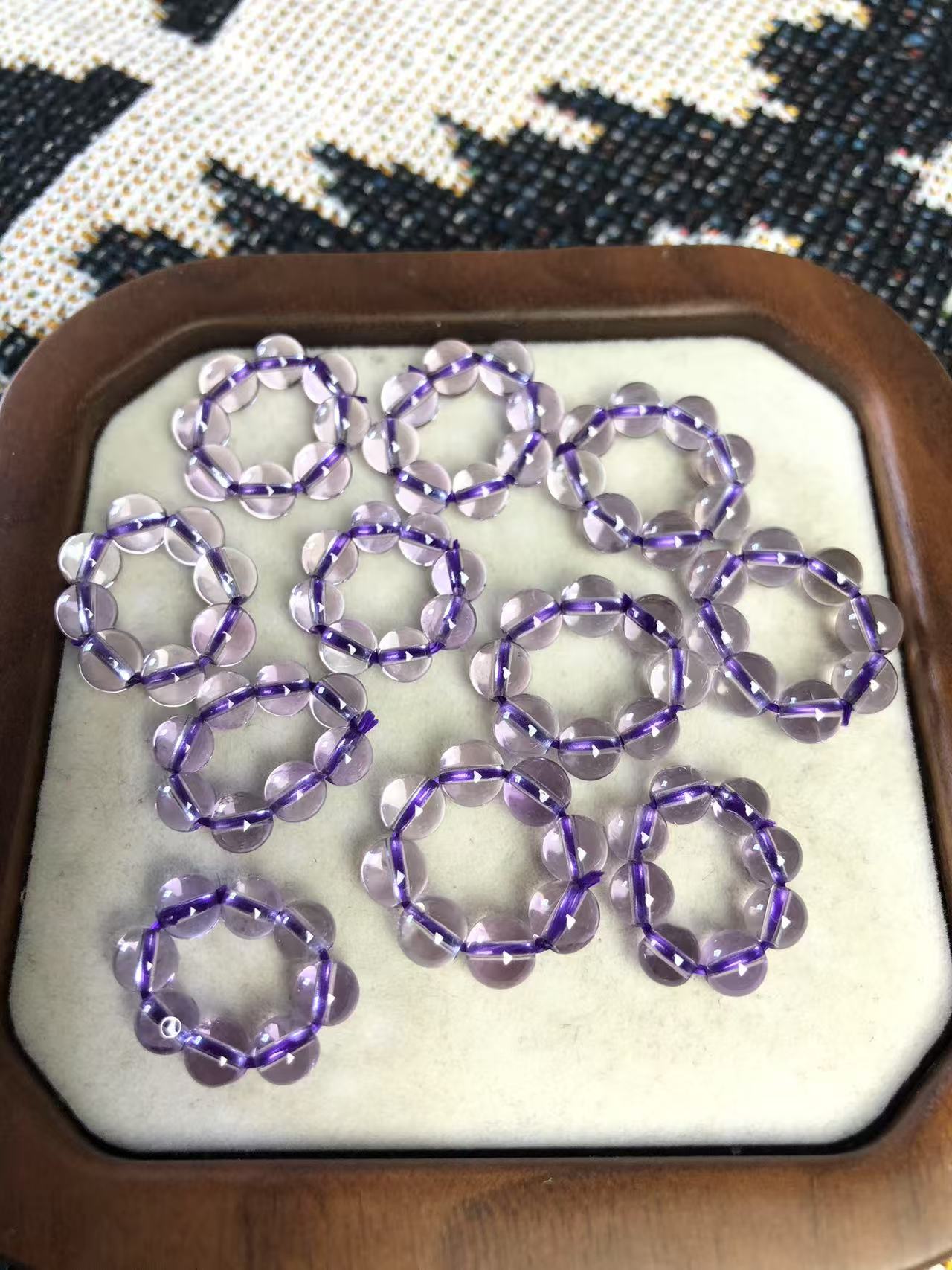 玻利维亚紫水晶跑环5-6mm天然水晶手串DIY配件手工串珠配件
