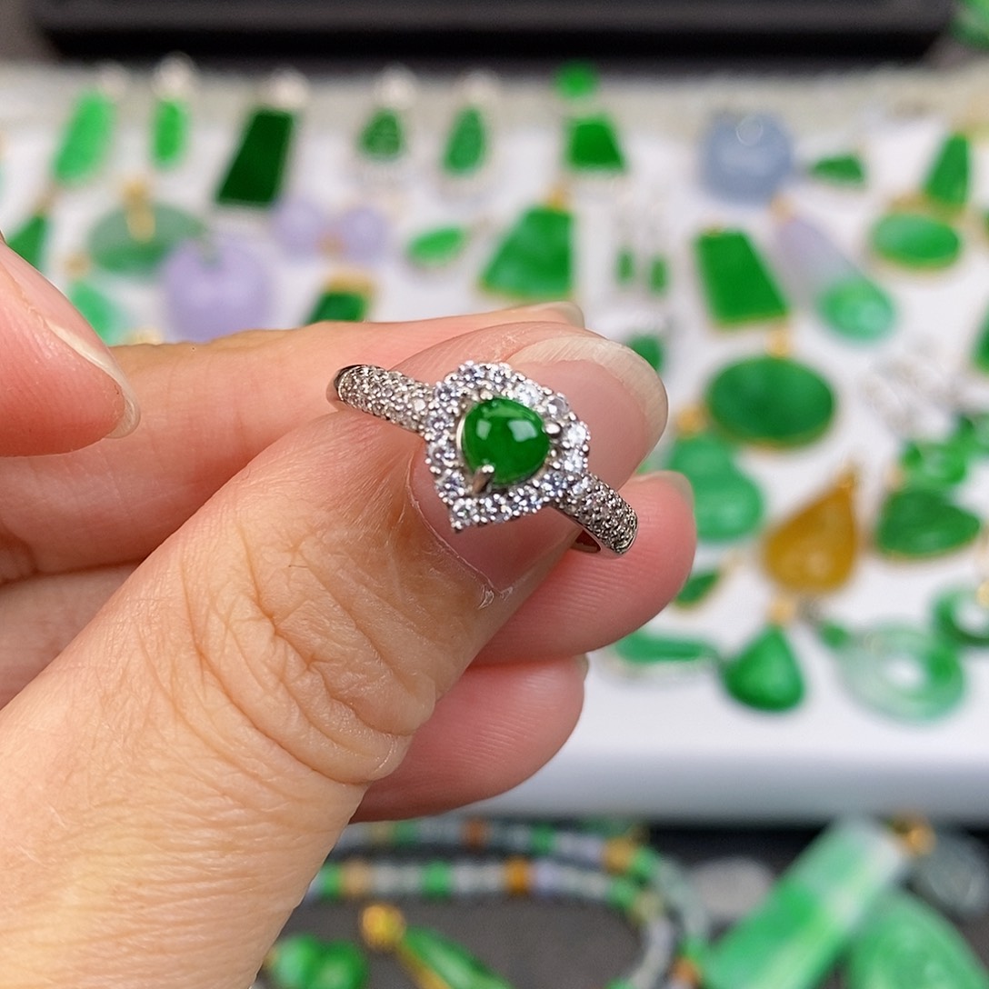 吊坠(不含链)银S925镶嵌翡翠