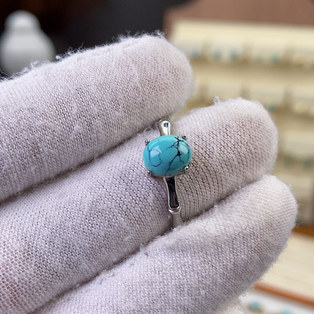 绿松石戒指银S925镶嵌