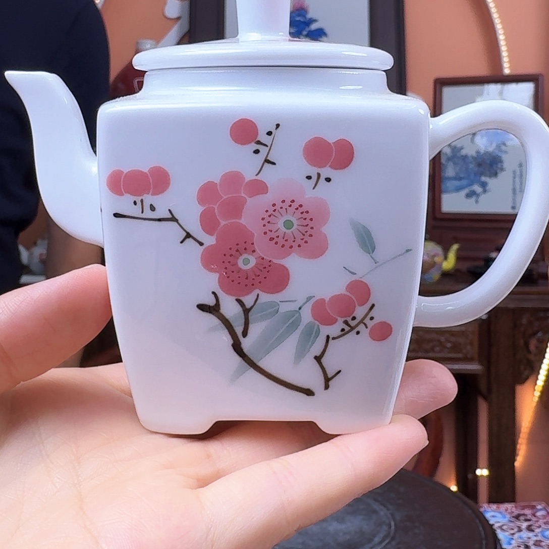 景德镇陶瓷手工四方壶