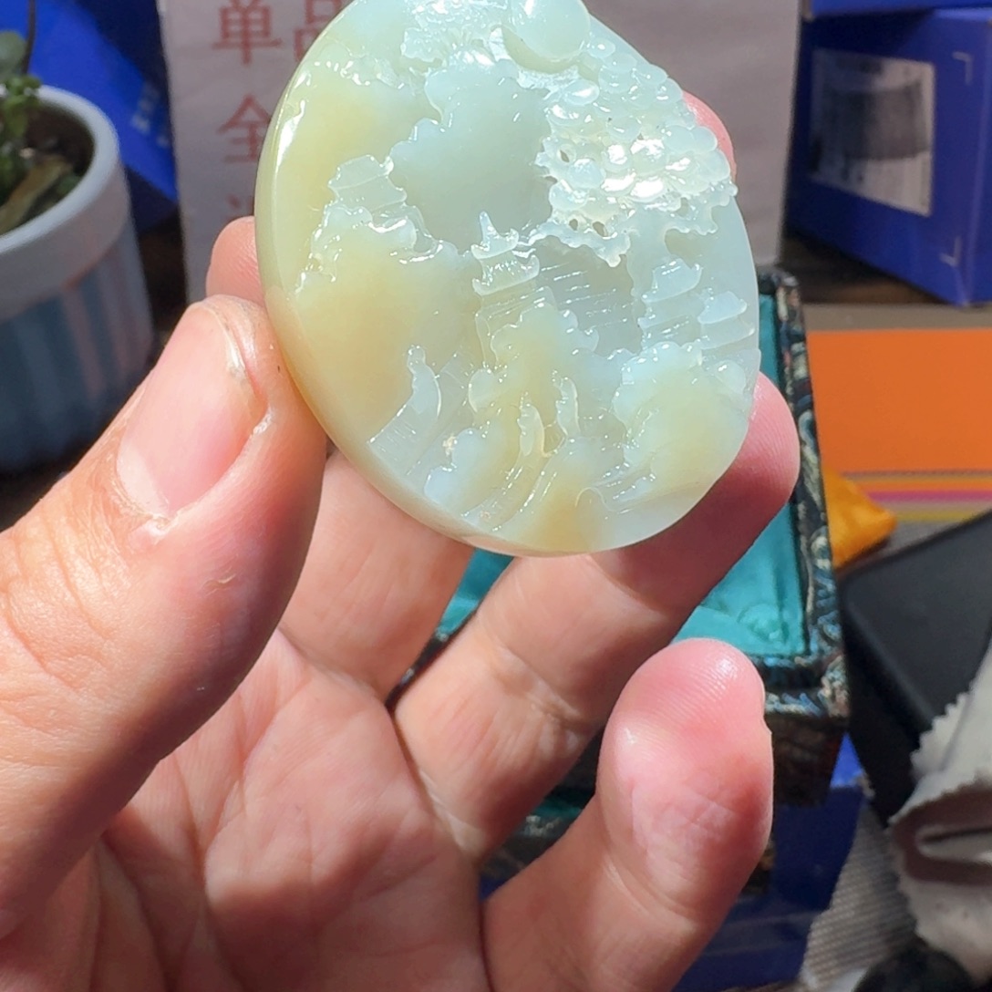 和田玉（糖玉）未镶嵌车挂