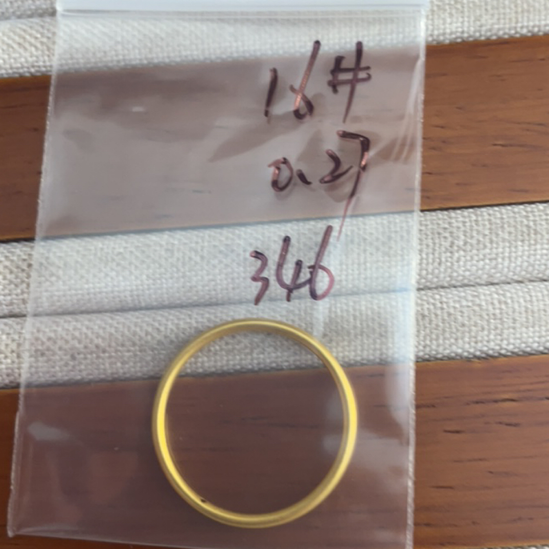 克重0.27 16号 素圈戒指 足金999