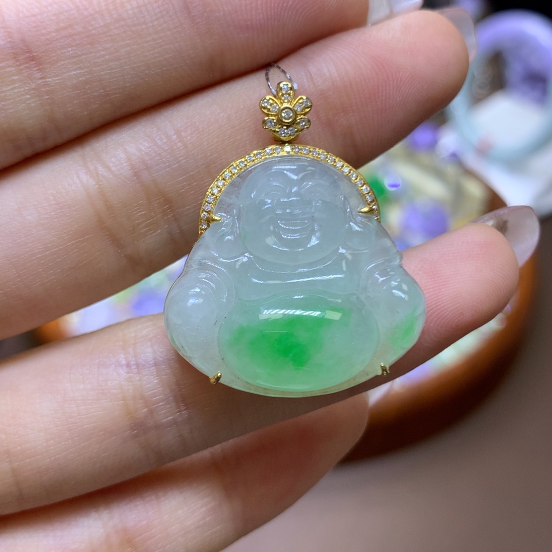 【闪购商品】翡翠18K金镶嵌颈饰翡翠