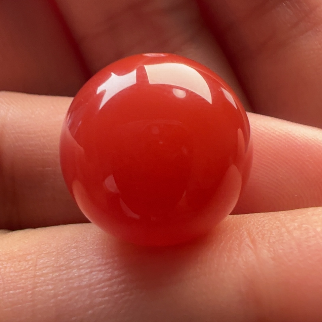 南红玛瑙圆珠15.3马牙未镶嵌