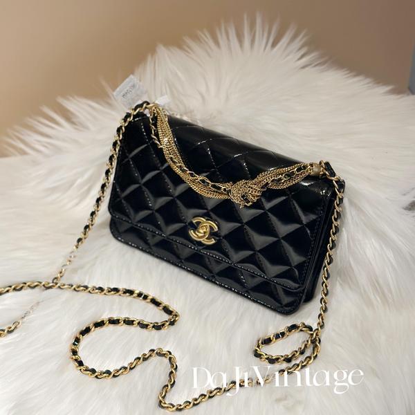 大吉中古/Chanel香奈儿黑金流苏woc斜挎包