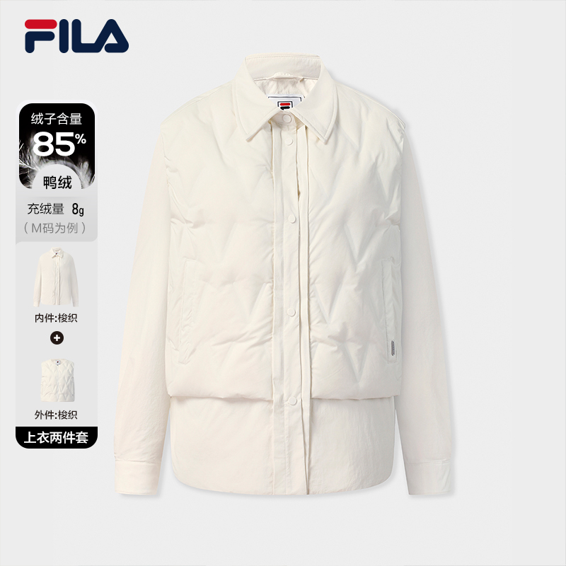 FILA斐乐2025秋冬季时尚保暖运动休闲羽绒服两件套F11W543903F