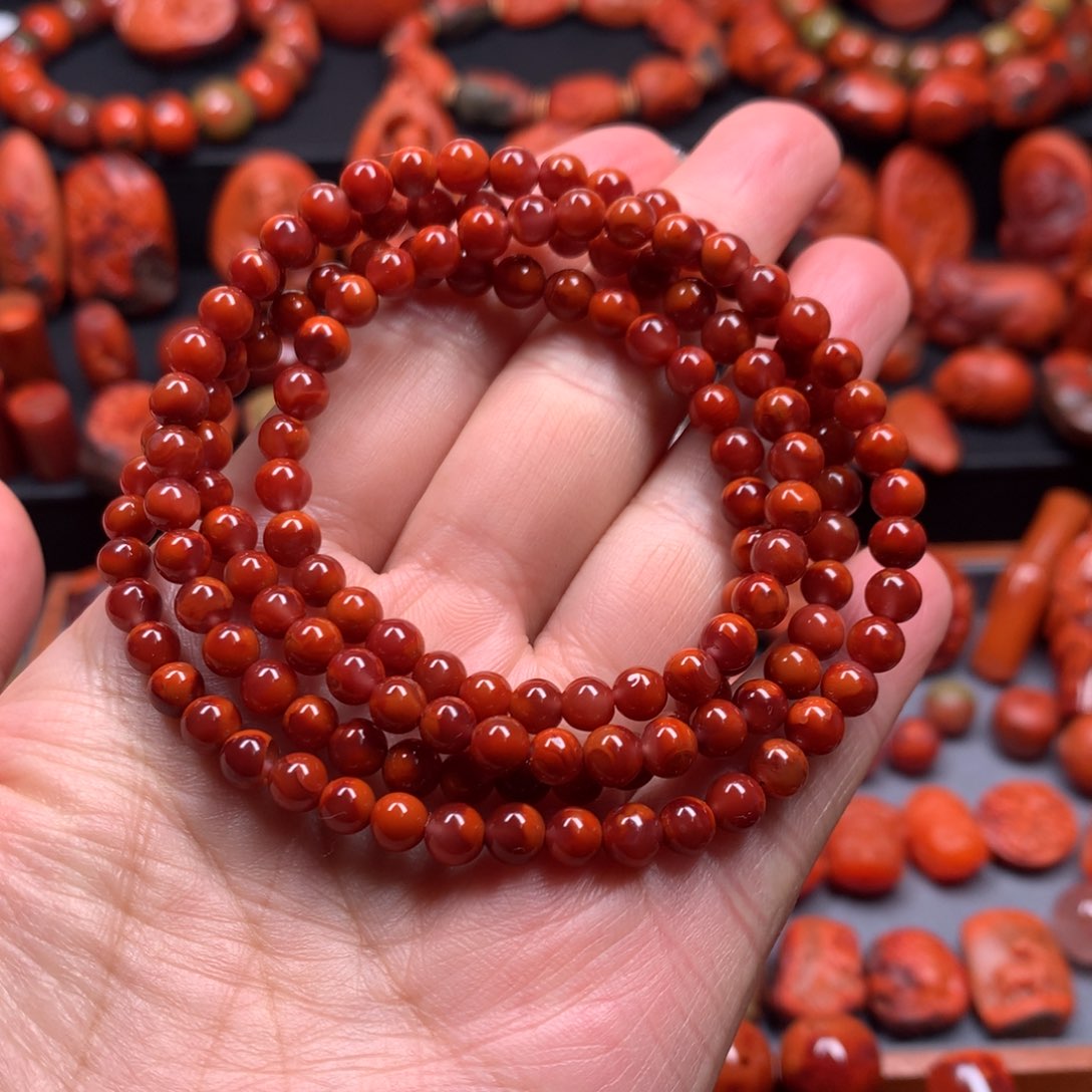 南红玛瑙多圈手链5.2m m未镶嵌