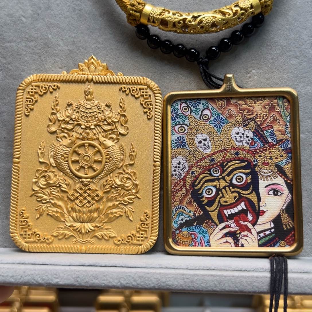 吊坠景单面铜壳5号绳