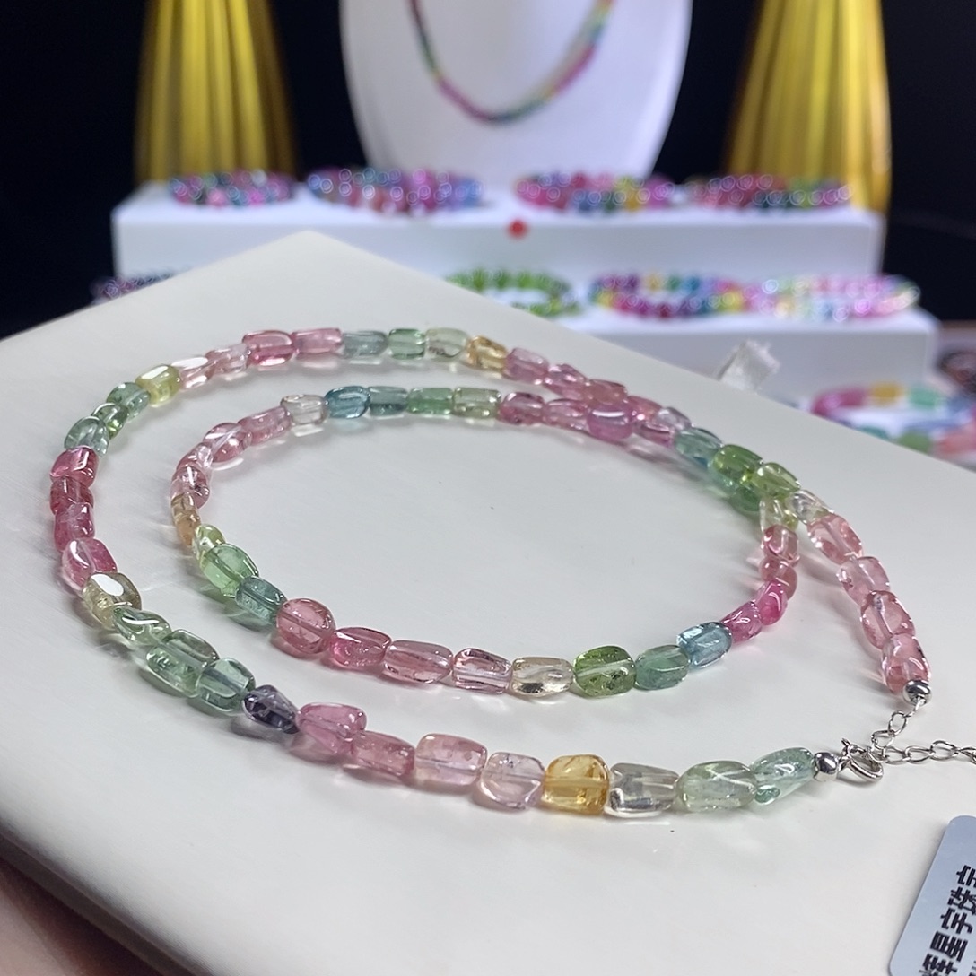 未镶嵌手链碧玺糖豆项链