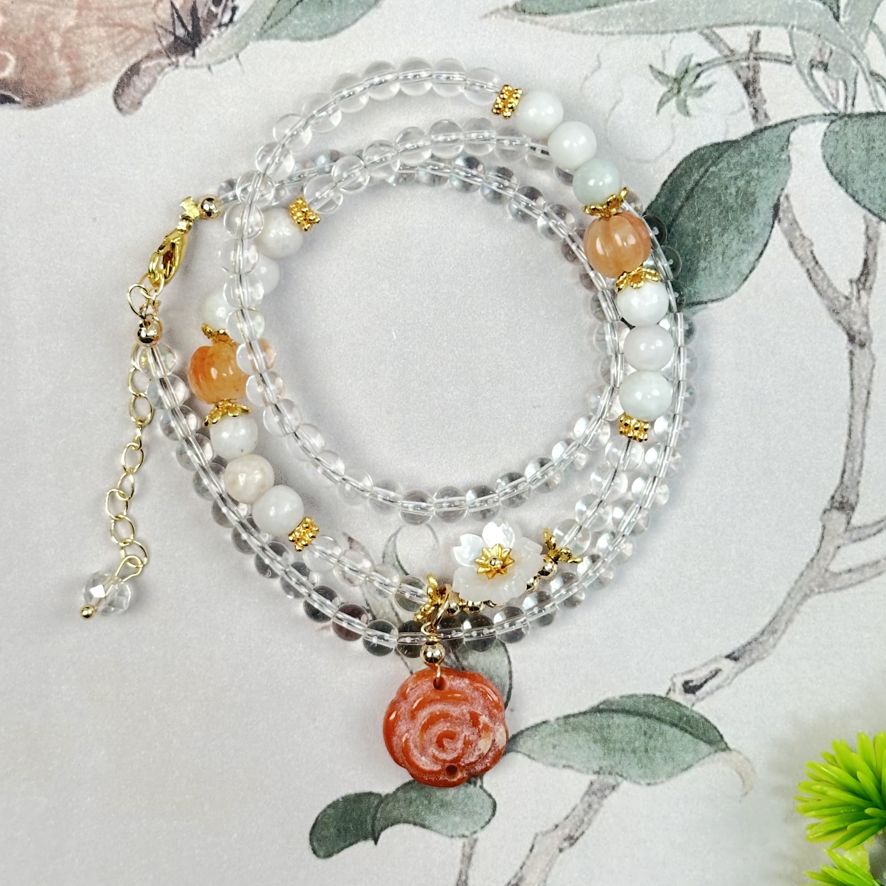 S20女士翡翠手链时尚精美轻奢手工古风百搭气质复古手串