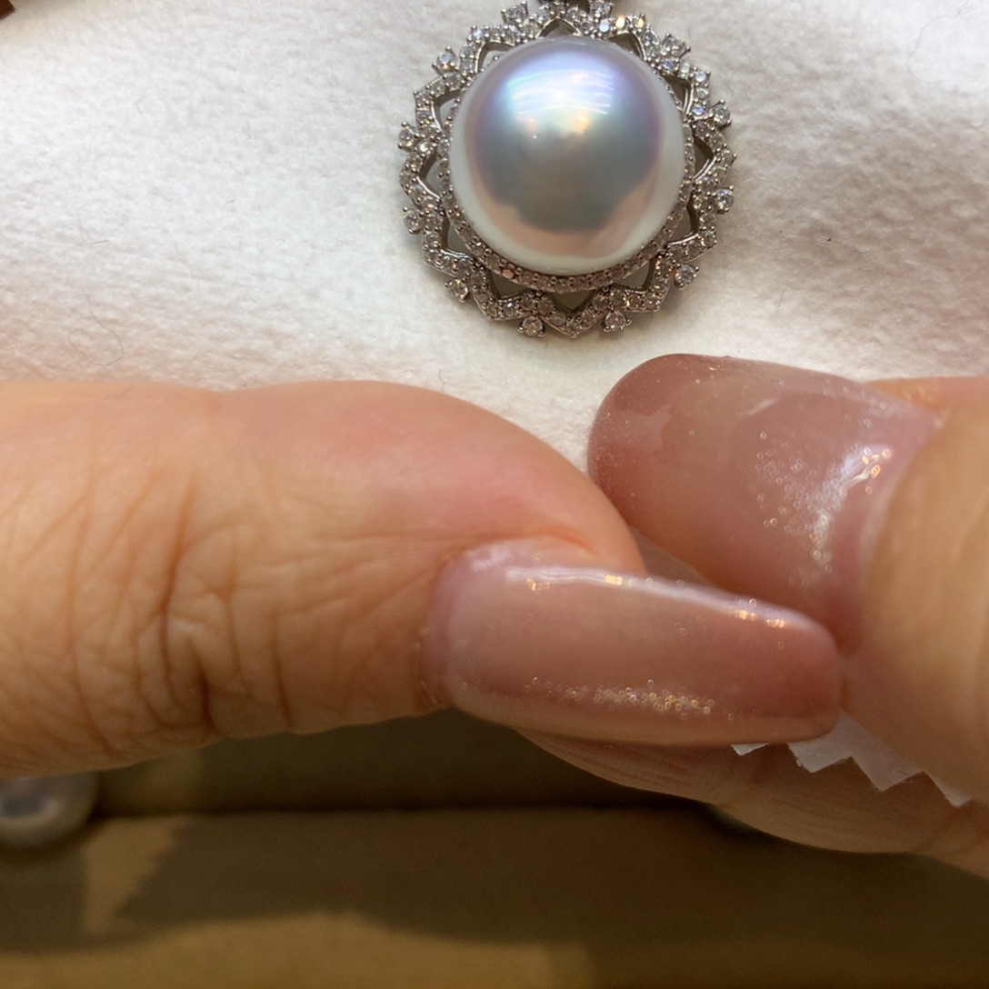 颈饰银S925镶嵌海水珍珠