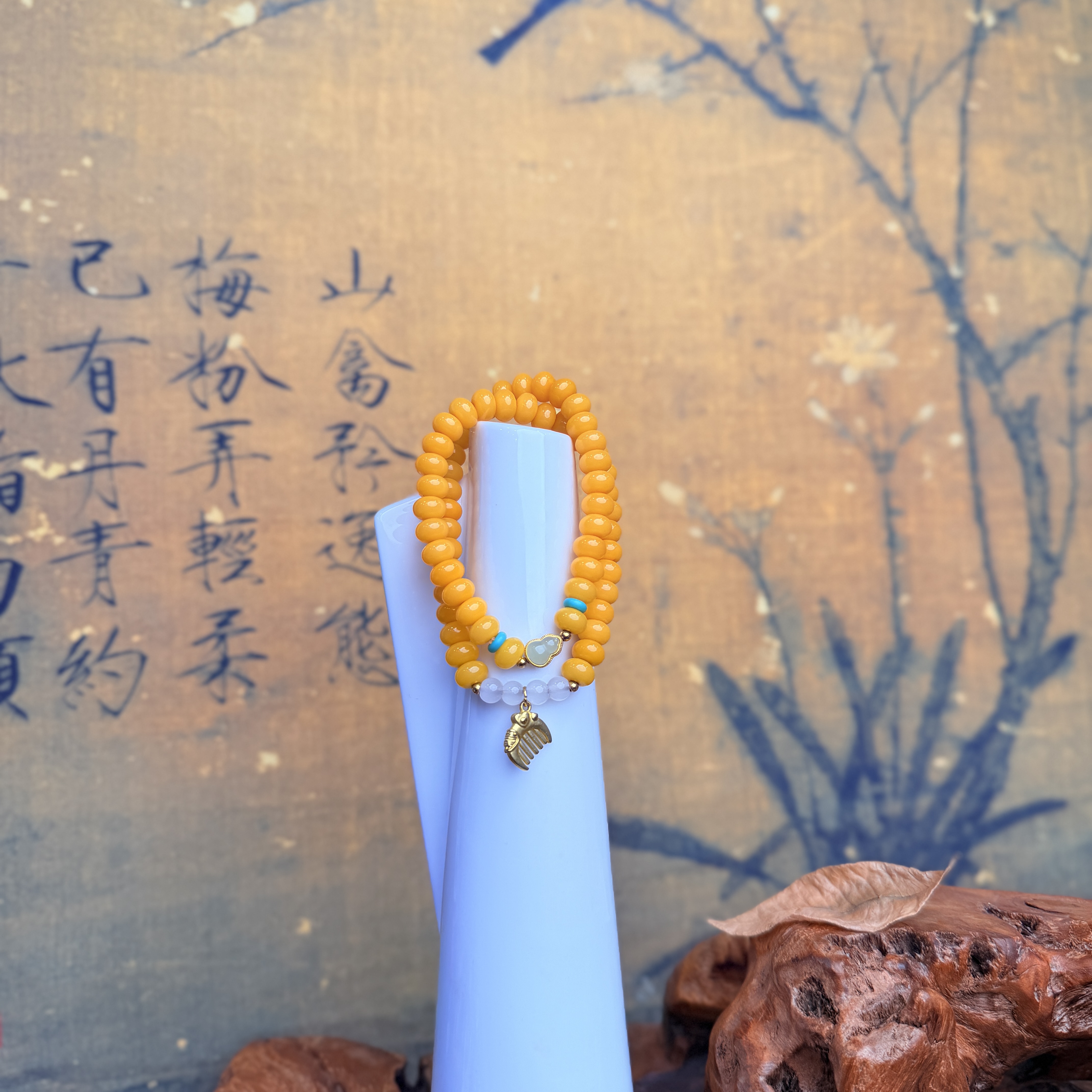 DP 1116-6*9黄菩提+金梳子葫芦挂件黄菩提（无礼盒）