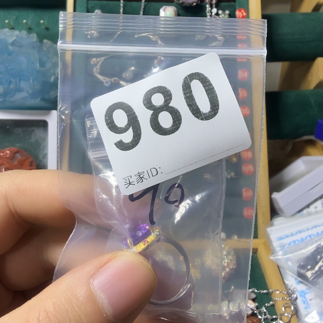 晚***情紫晶戒指银S925镶嵌