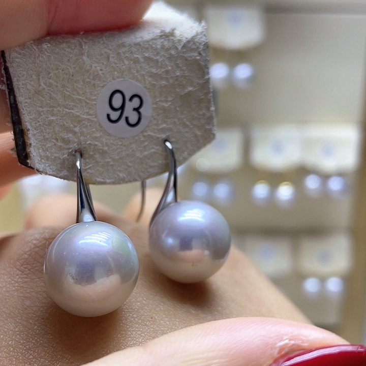 淡水珍珠耳饰银S925镶嵌