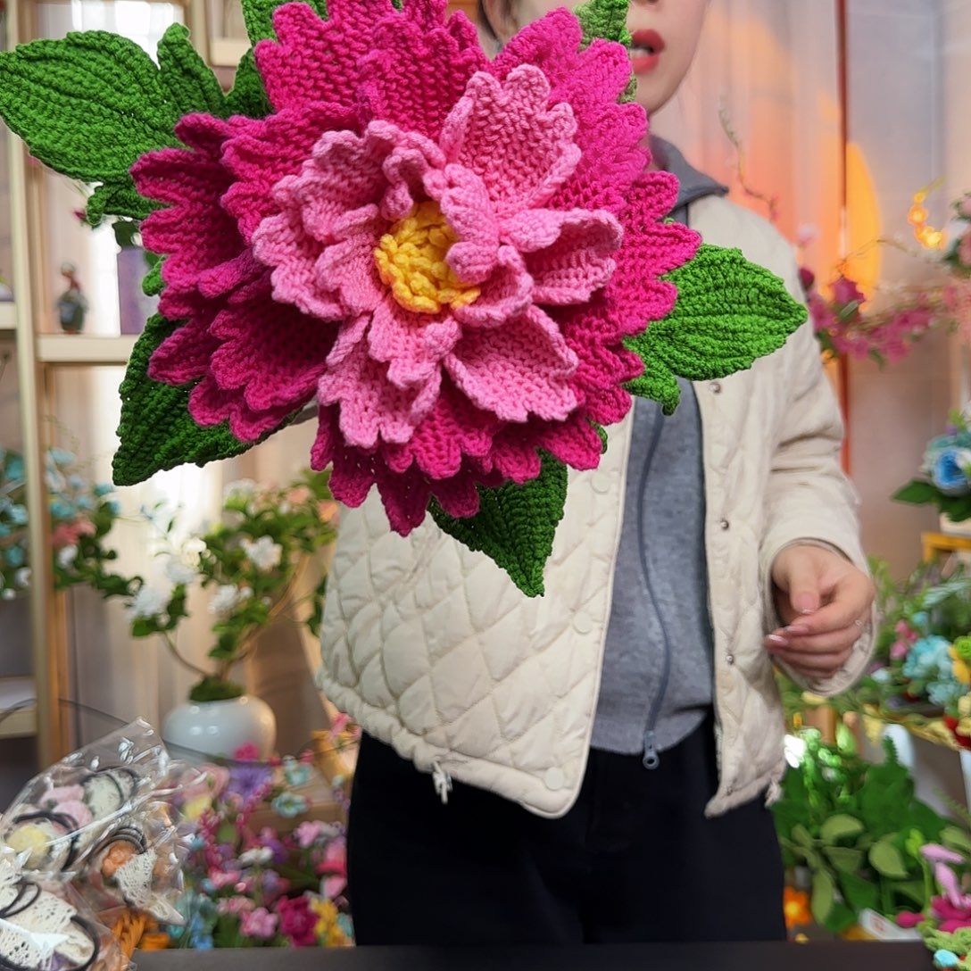 手工钩织设计牡丹