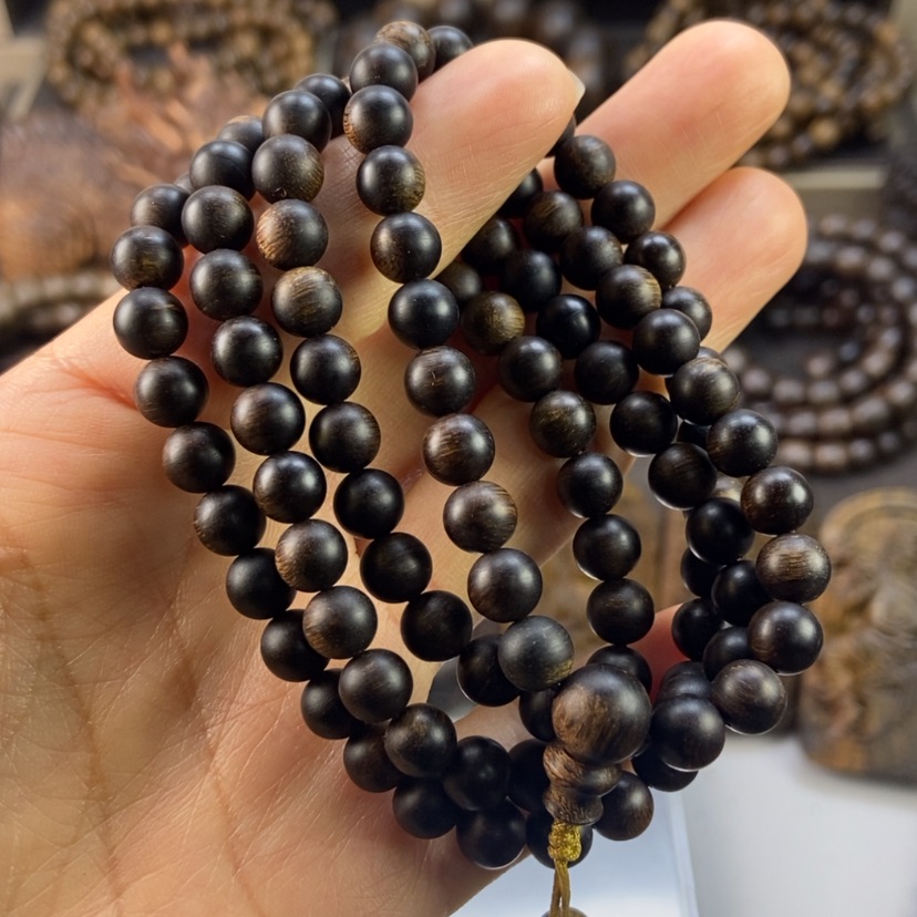【闪购商品】沉香手串喜****环越南留疤白棋