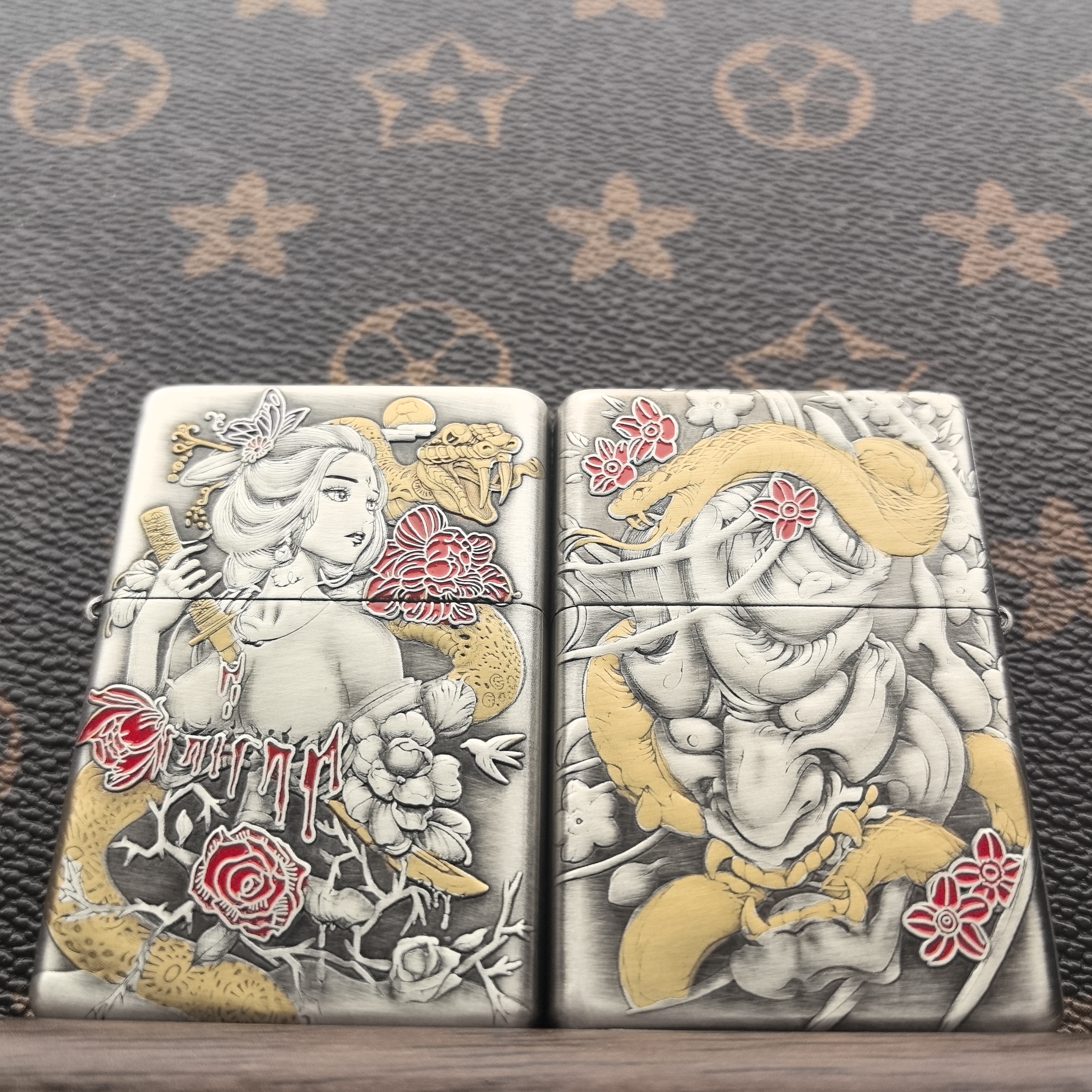 ZORRO同庆堂甲辰106（般若艺伎）-鎏金镀银珐琅彩打火机云川工作室