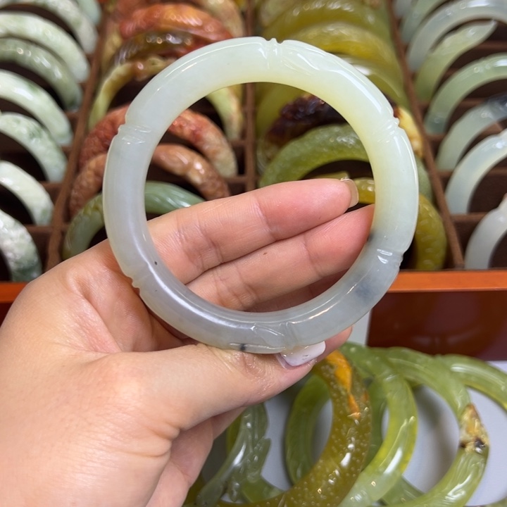 @***姐蛇纹石玉合金手镯