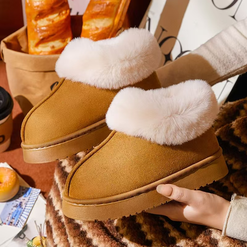 冬季高货时尚百搭厚底防滑棉托棉拖棉鞋雪地靴亲子外穿