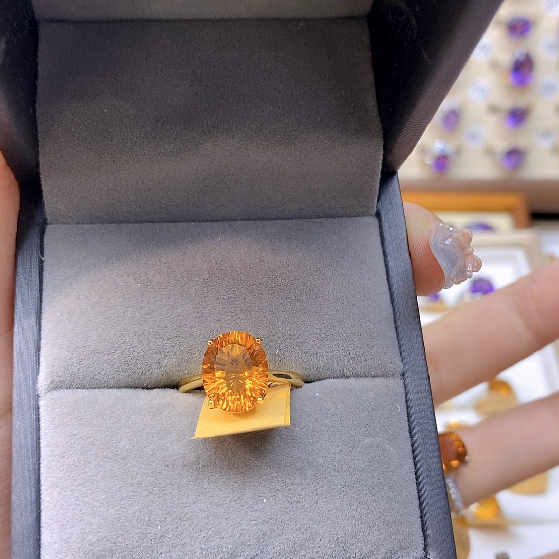 养****珠宝半成品银S925镶嵌黄晶Q