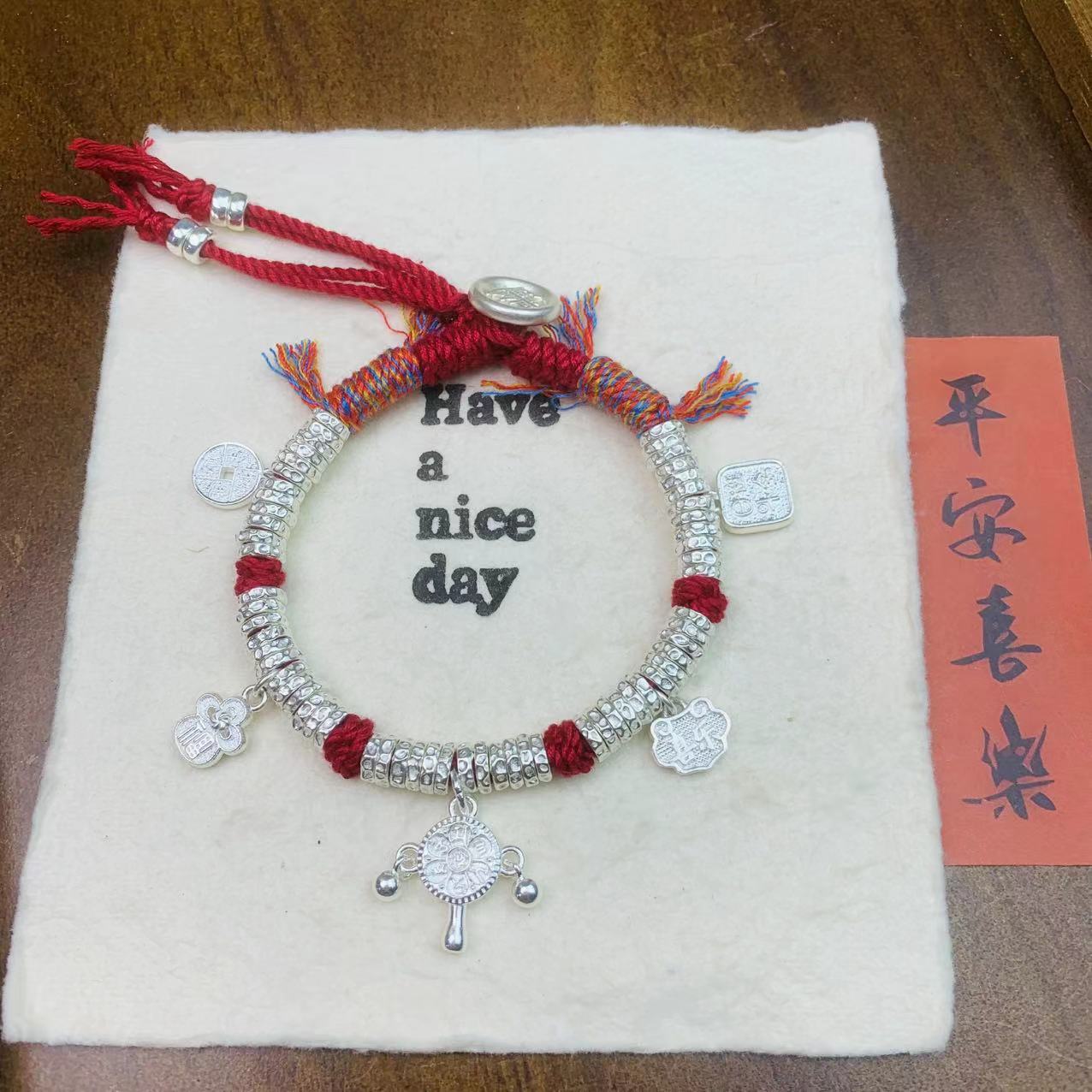 足银手链 【匠心银饰】足银多宝盘缠手编新年生日告白送老婆女友