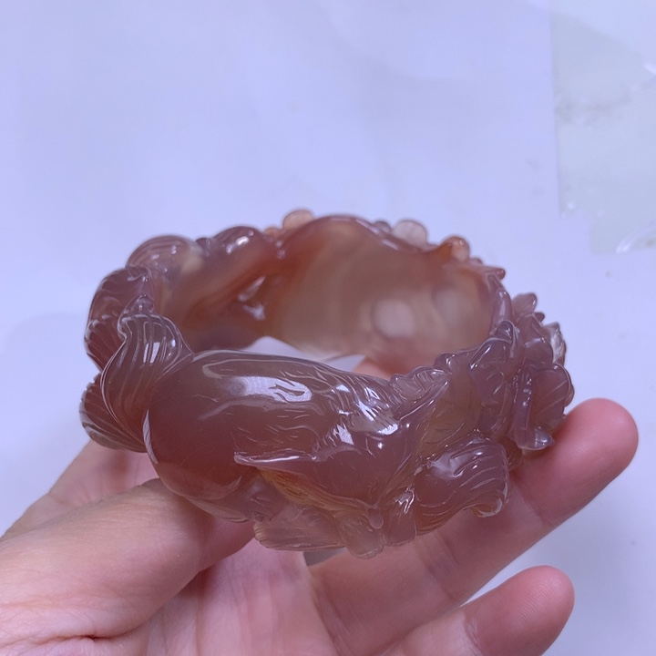 玛瑙/玉髓手镯未镶嵌暖*