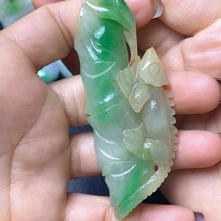 白玉菩提吊坠摆件