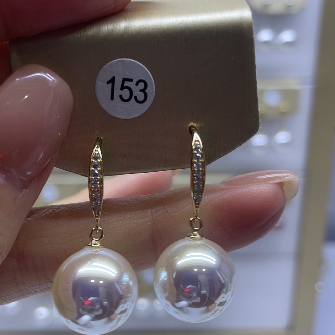 淡水珍珠耳饰银S925镶嵌