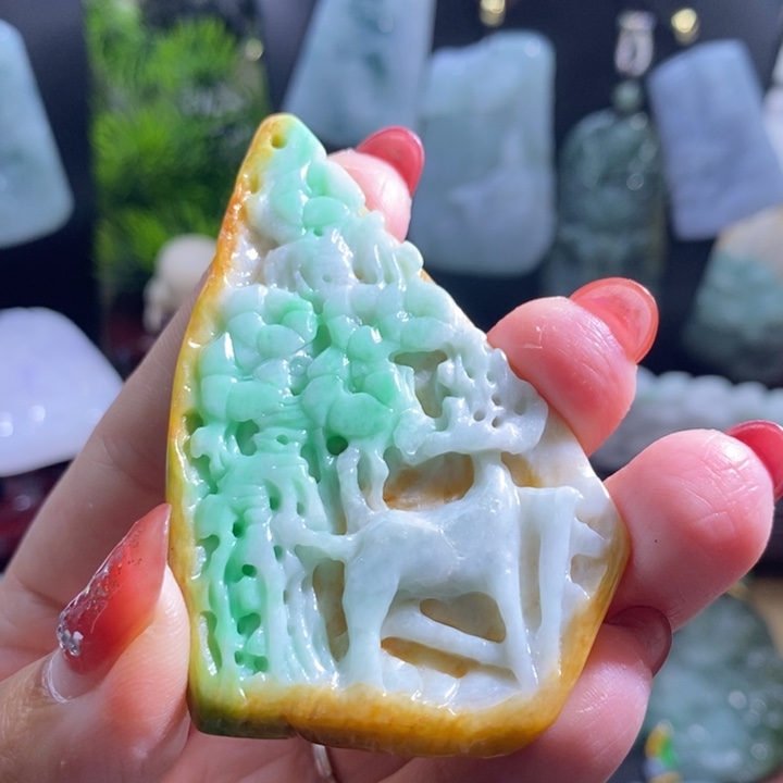 【闪购商品】颈饰未镶嵌翡翠鹿