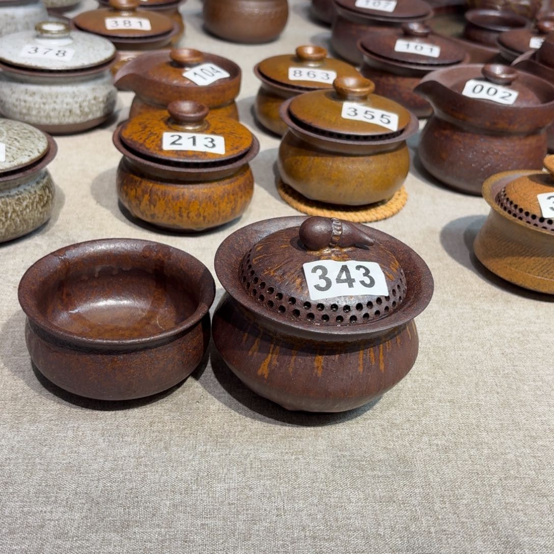 茶具粗瓷茶具素胎无釉盖碗