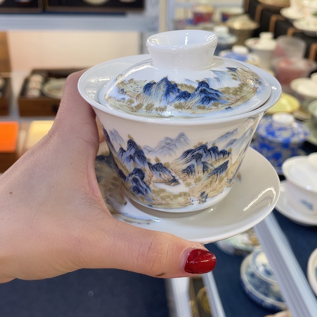 陶景德陶瓷盖碗茶具