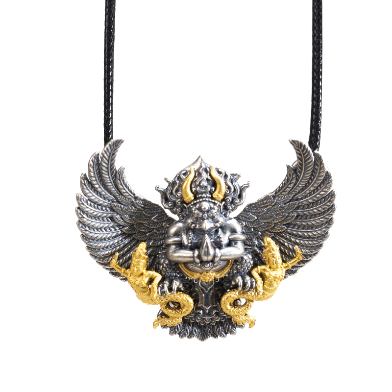 925银银制品 喜三福文创大黑天黑财神复古小众民族风项链