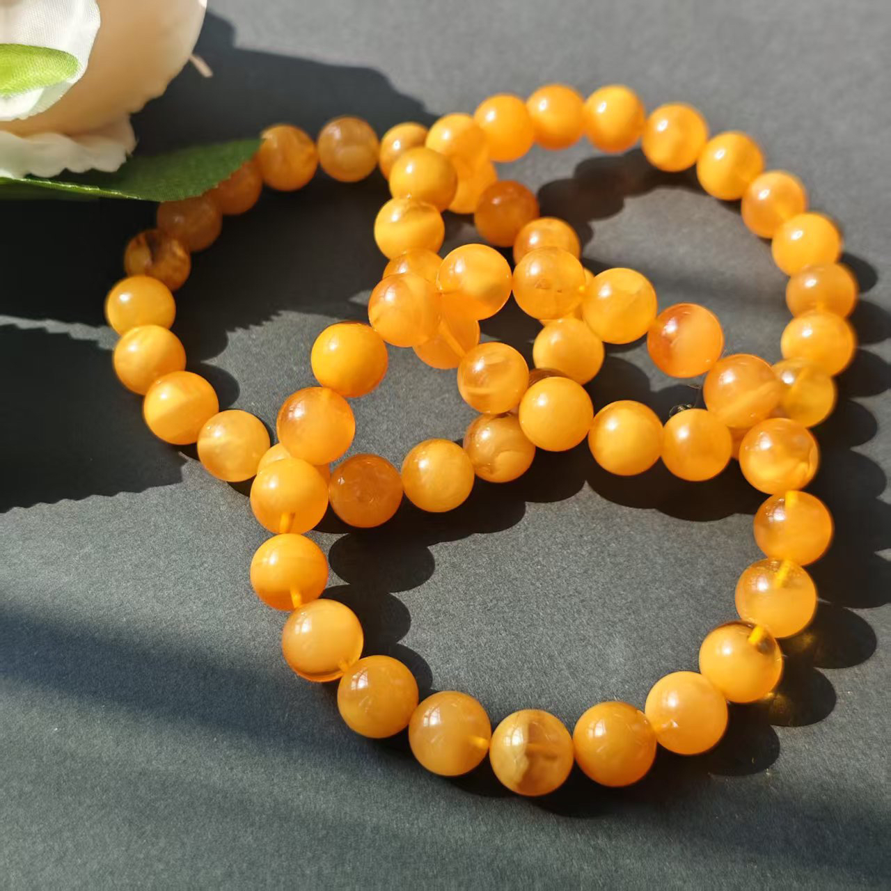 ［书记甄选］天然蜜蜡单圈手链 多样性发一件 约9mm LF5295