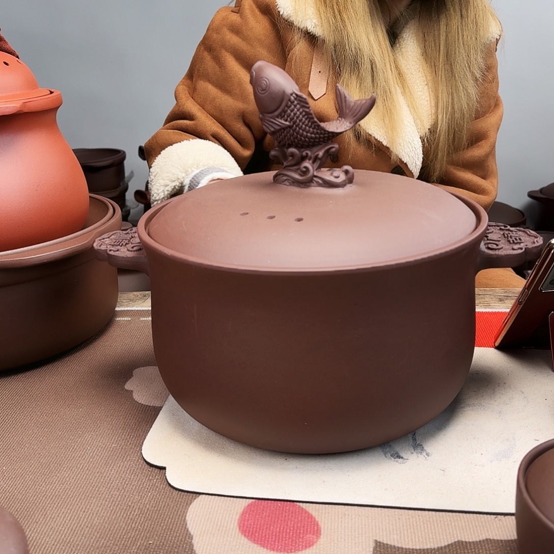 紫砂砂锅8升微微微瑕