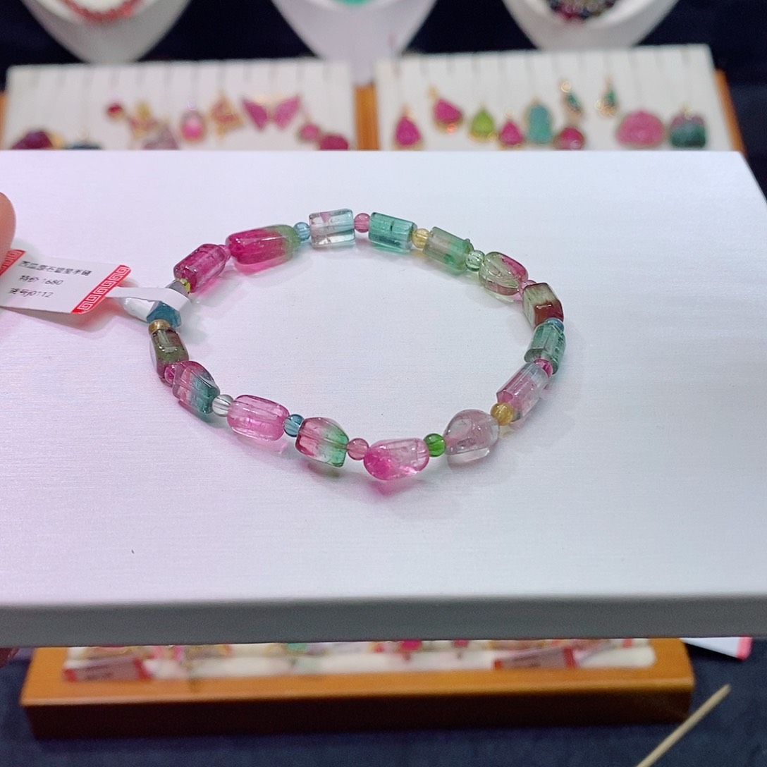 碧玺碧玺m未镶嵌原石手链