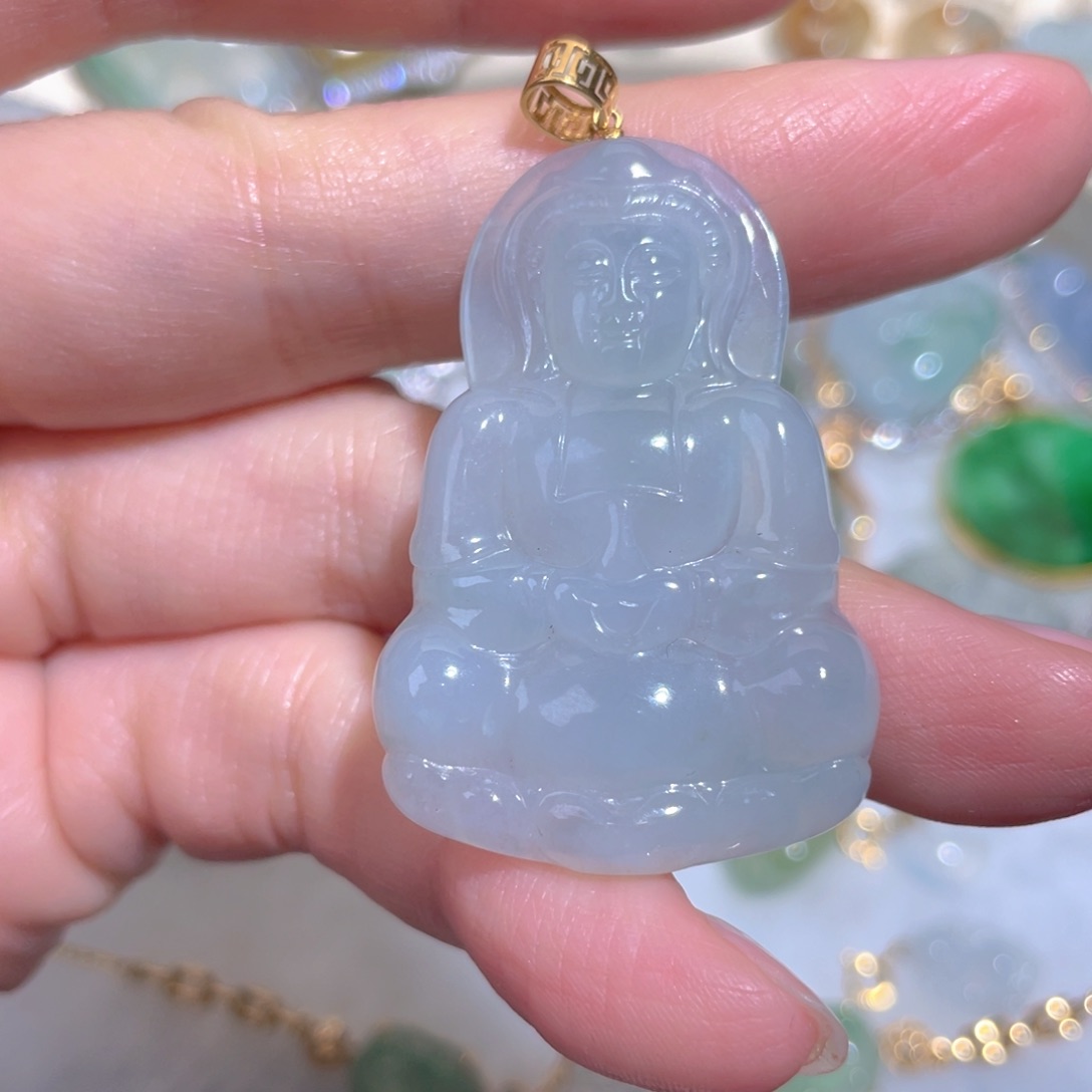 翡翠颈饰18K金镶嵌翡翠