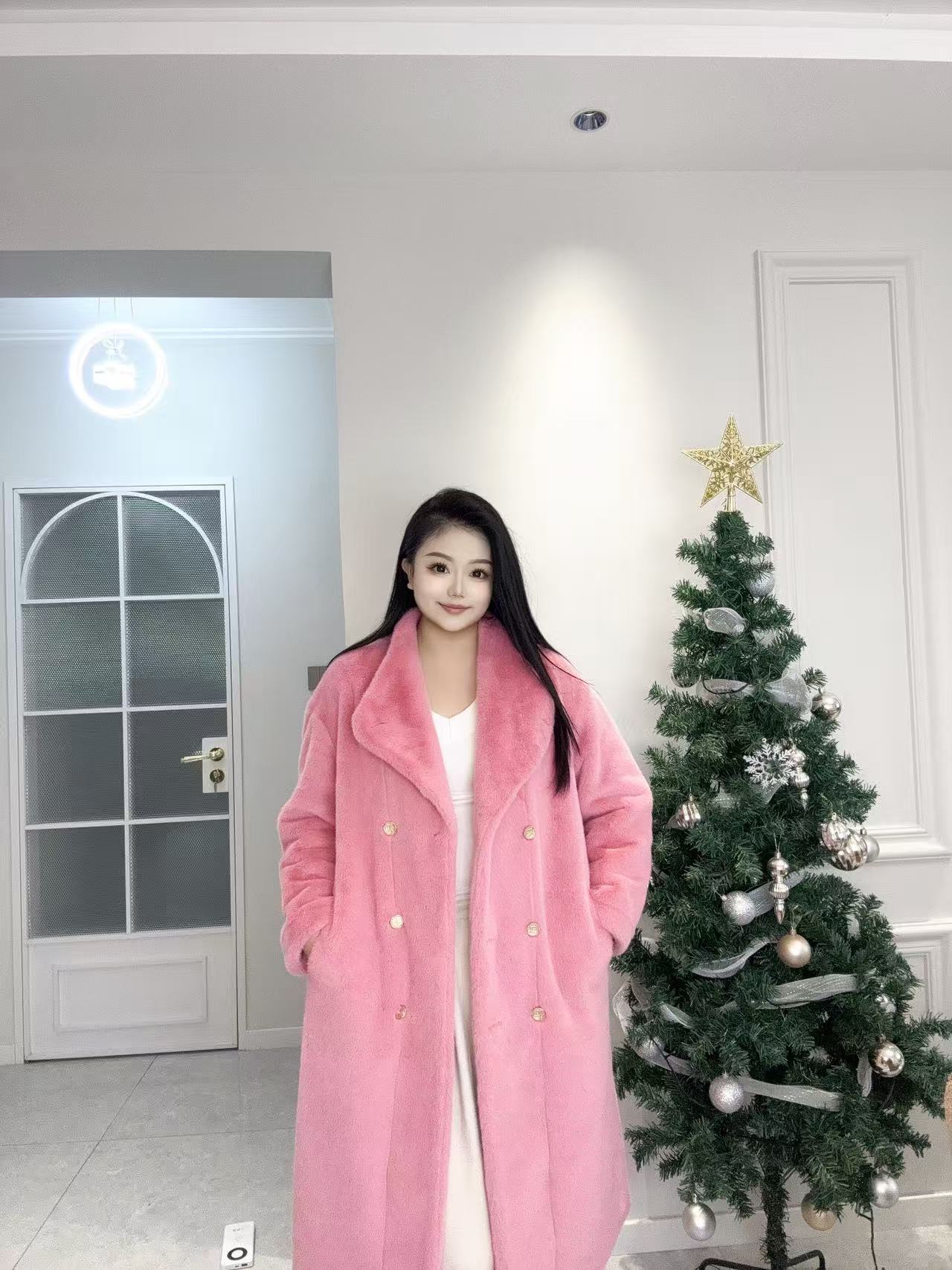 宽松型冬季老钱风毛毛外套女士大衣百搭时尚网红气质韩版设计师