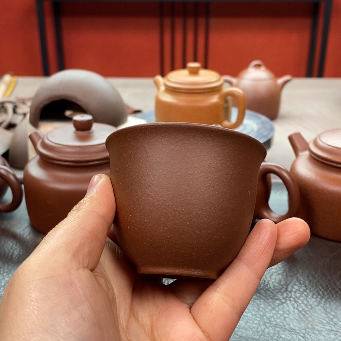 紫砂茶壶紫泥铃铛杯100cc