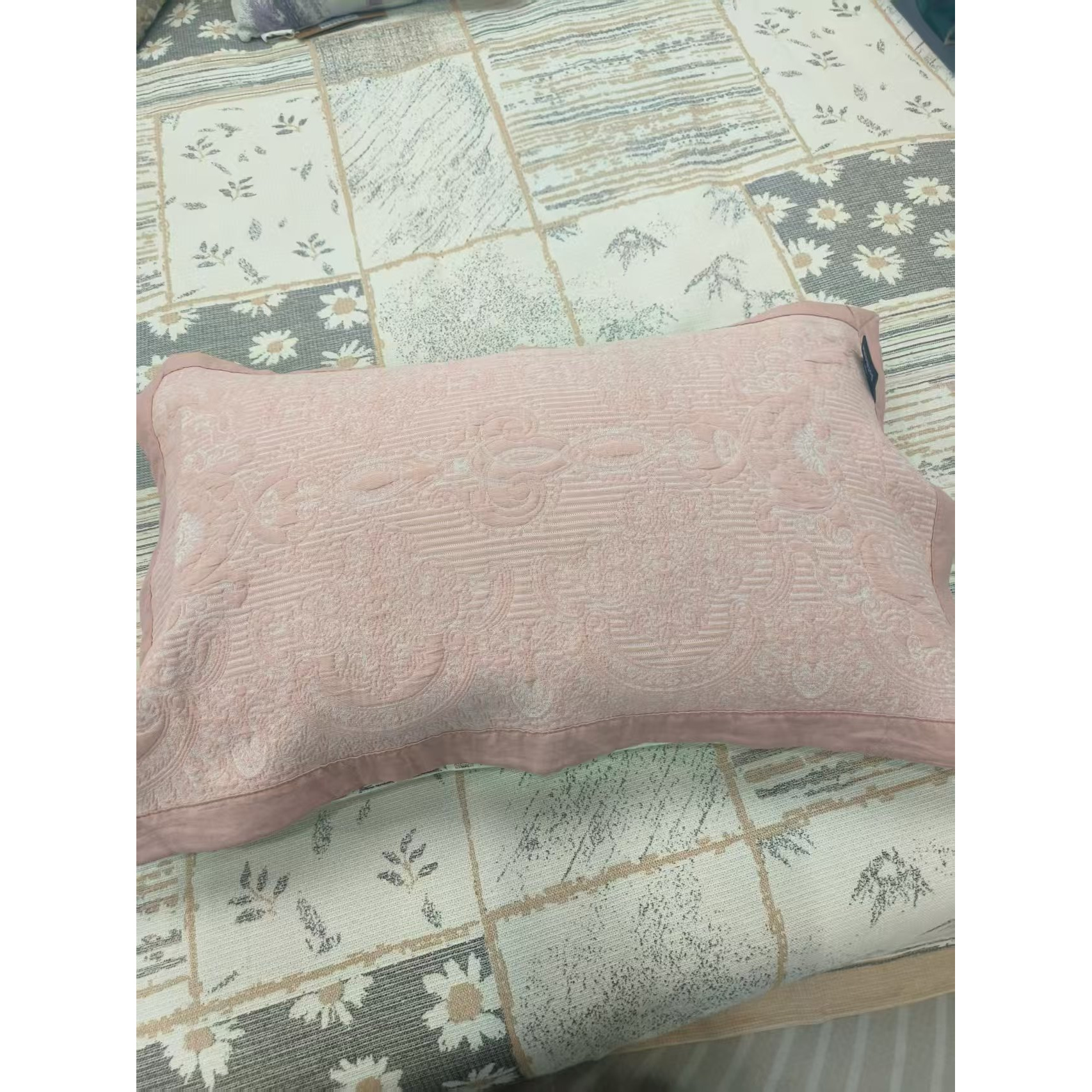 枕巾曼莎粉色枕巾】舒适透气成人枕巾52*78可机洗