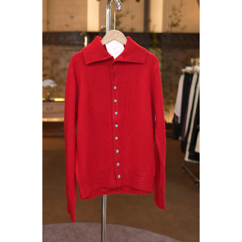 气质显瘦翻领百搭款针织衫5107